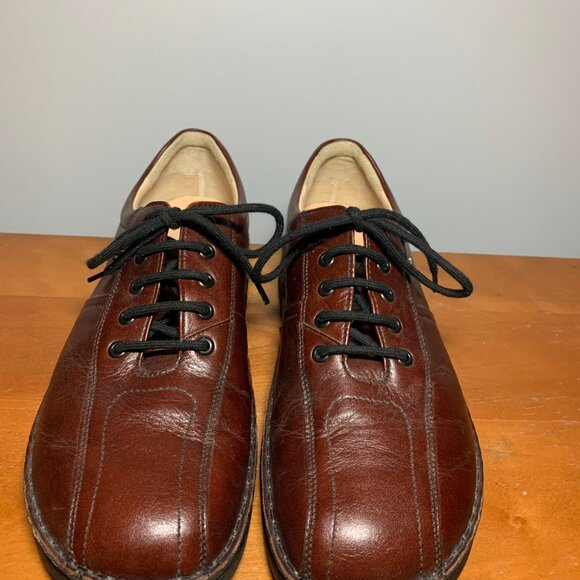 Mens 8.5 Finn Comfort Teak Designer Leather Shoes - Picture 1 of 9